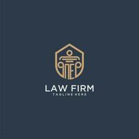 NE initial monogram for lawfirm logo ideas with creative polygon style design vector