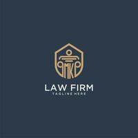 MK initial monogram for lawfirm logo ideas with creative polygon style design vector