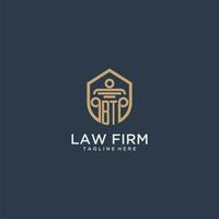 BT initial monogram for lawfirm logo ideas with creative polygon style design vector