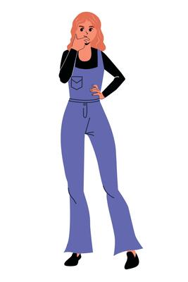Girl in flat style. Isolated. Vector Illustration. White background. Person