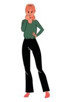 Girl in flat style. Isolated. Vector Illustration. White background