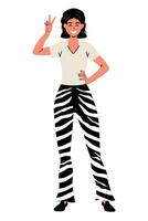 Girl in flat trendy design. Isolated. Vector Illustration. White background