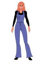 Girl in flat style. Isolated. Vector Illustration. White background. Characters. People