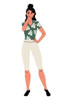 Girl flat trendy vector