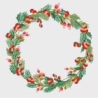 Christmas wreath illustration vector