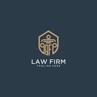 QF initial monogram for lawfirm logo ideas with creative polygon style design vector