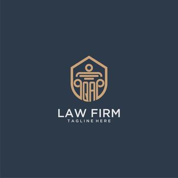 QA initial monogram for lawfirm logo ideas with creative polygon style design vector