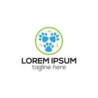 Animal footprint logo. Dog, cat paw logo. Animal track, walk logo design vector template