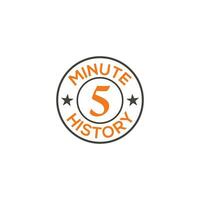 5 minutes timer monogram logo stopwatch, cooking time label design isolated vector template