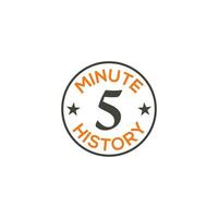 5 minutes timer monogram logo stopwatch, cooking time label design isolated vector template