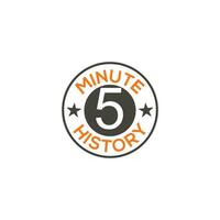 5 minutes timer monogram logo stopwatch, cooking time label design isolated vector template