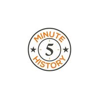 5 minutes timer monogram logo stopwatch, cooking time label design isolated vector template