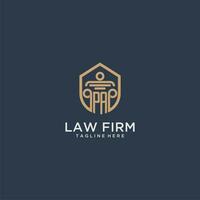 PA initial monogram for lawfirm logo ideas with creative polygon style design vector