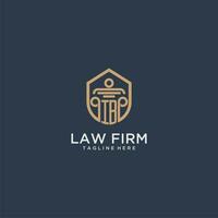 IB initial monogram for lawfirm logo ideas with creative polygon style design vector