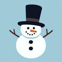 AI generated Snowman Clip Art Icon Sticker Christmas Decoration Simple Background photo