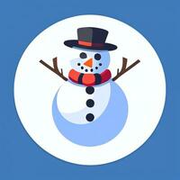 AI generated Snowman Clip Art Icon Sticker Christmas Decoration Simple Background photo