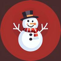 AI generated Snowman Clip Art Icon Sticker Christmas Decoration Simple Background photo