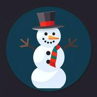 AI generated Snowman Clip Art Icon Sticker Christmas Decoration Simple Background photo