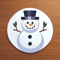 AI generated Snowman Clip Art Icon Sticker Christmas Decoration Simple Background photo