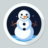 AI generated Snowman Clip Art Icon Sticker Christmas Decoration Simple Background photo