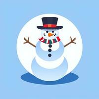 AI generated Snowman Clip Art Icon Sticker Christmas Decoration Simple Background photo