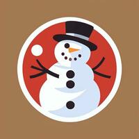 AI generated Snowman Clip Art Icon Sticker Christmas Decoration Simple Background photo