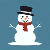 AI generated Snowman Clip Art Icon Sticker Christmas Decoration Simple Background photo