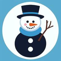 AI generated Snowman Clip Art Icon Sticker Christmas Decoration Simple Background photo