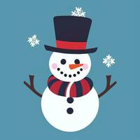 AI generated Snowman Clip Art Icon Sticker Christmas Decoration Simple Background photo