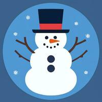 AI generated Snowman Clip Art Icon Sticker Christmas Decoration Simple Background photo