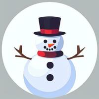 AI generated Snowman Clip Art Icon Sticker Christmas Decoration Simple Background photo