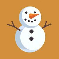 AI generated Snowman Clip Art Icon Sticker Christmas Decoration Simple Background photo