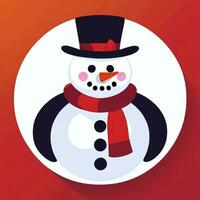 AI generated Snowman Clip Art Icon Sticker Christmas Decoration Simple Background photo