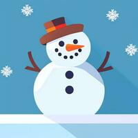 AI generated Snowman Clip Art Icon Sticker Christmas Decoration Simple Background photo