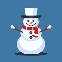 AI generated Snowman Clip Art Icon Sticker Christmas Decoration Simple Background photo