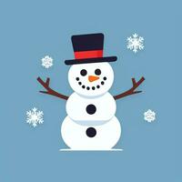 AI generated Snowman Clip Art Icon Sticker Christmas Decoration Simple Background photo