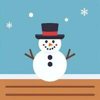 AI generated Snowman Clip Art Icon Sticker Christmas Decoration Simple Background photo