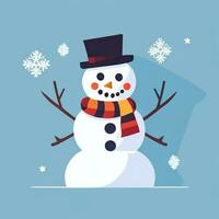 AI generated Snowman Clip Art Icon Sticker Christmas Decoration Simple Background photo