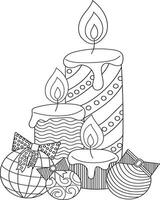 Candle coloring page for adults and kids vector