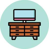 Tv Table Vector Icon Design Illustration