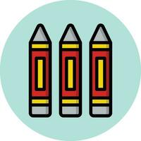 Pencil Crayon Vector Icon Design Illustration