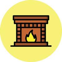 Fireplace Vector Icon Design Illustration