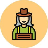 Lady Farmer Vector Icon Design Illustration