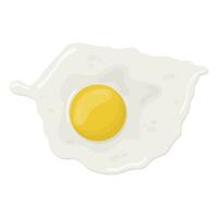 Fried egg with one yolk top view. illustration on a white background. vector