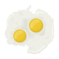 Fried egg with two yolks top view. illustration on a white background. vector