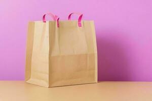 AI generated Paper bag mockup. AI Generative Pro Photo