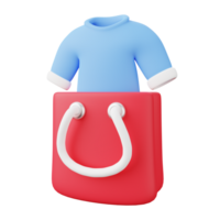 capi di abbigliamento merce Borsa 3d illustrazione png