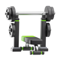 Gym equipment Bench press 3d illustration png