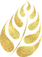 Golden shiny botanical element png