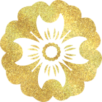 Golden shiny botanical element png